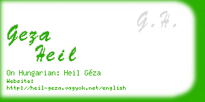 geza heil business card
